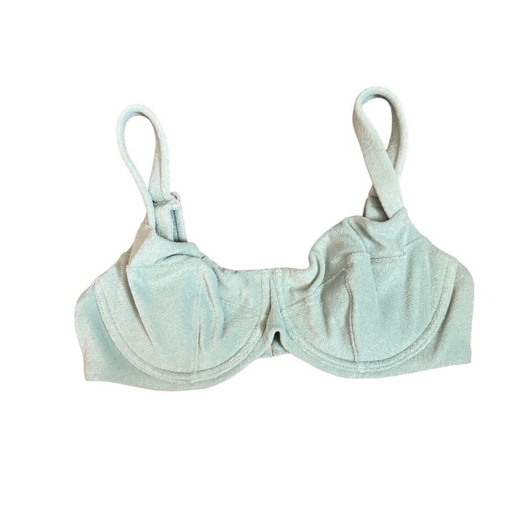 NWT Victorias Secret Swim Top Push Up Underwire Terry Bikini Top 38D Green
